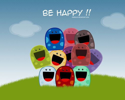 Be Happy - Bugs vector wallpaper