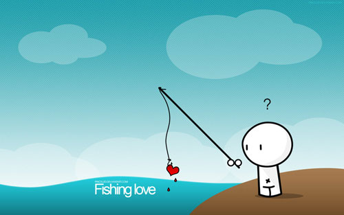 Fishing love vector wallpaper