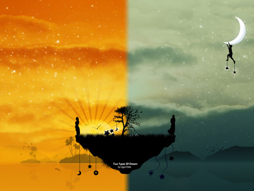 Two Types Of Dream vector wallpaper