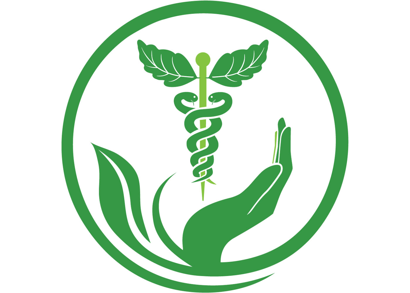 Зелено-белый медицинский логотип