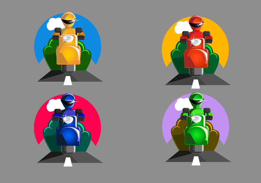 Мотоциклисты(4 цвета)