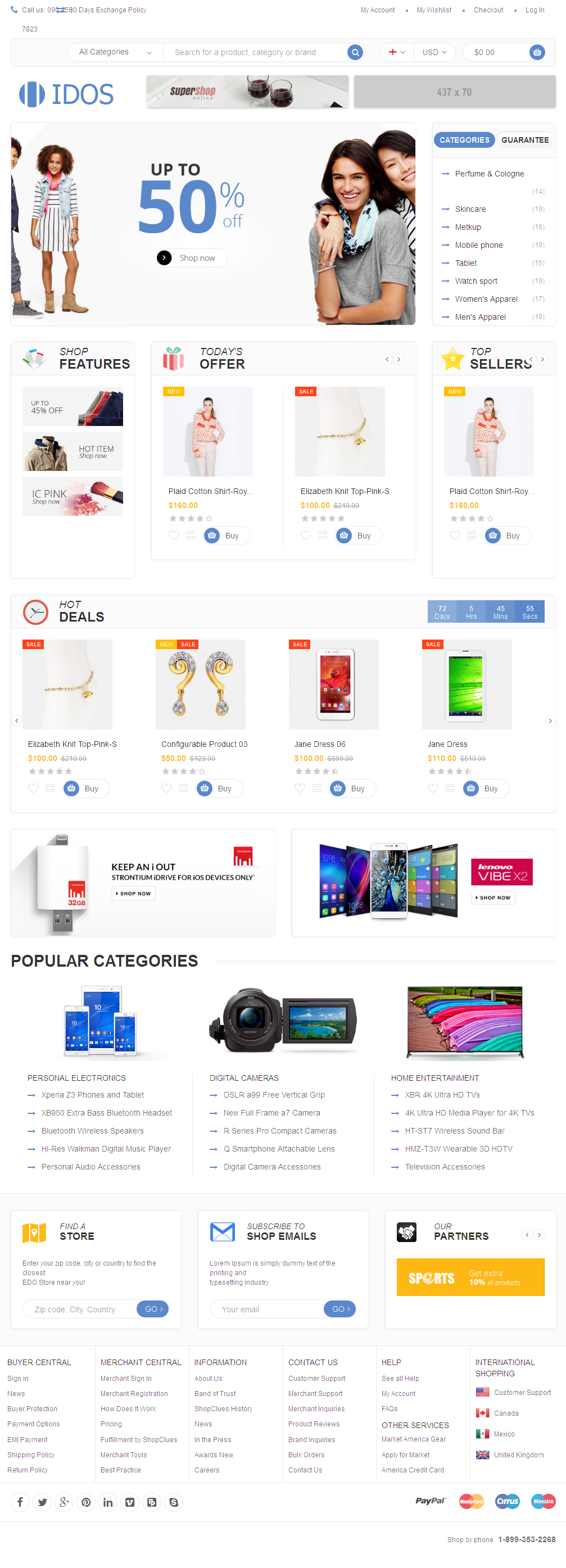 Idos – интернет магазин по продаже цифровой техники, одежды