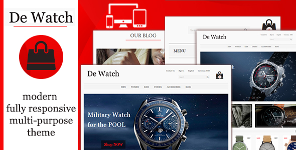 PrestaShop шаблон, готовый интернет-магазин часов и аксессуаров