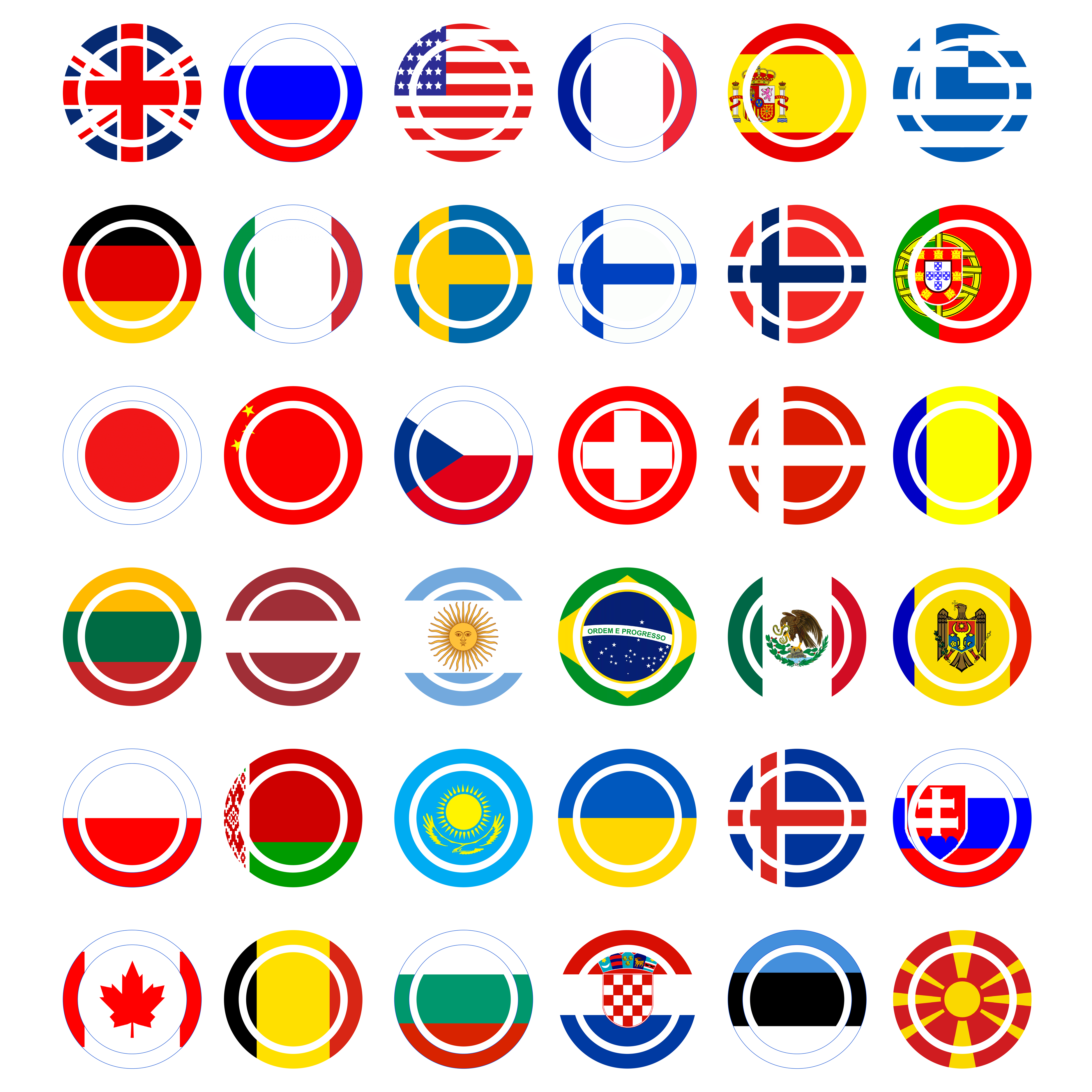 Иконки национальные флаги стран Мира