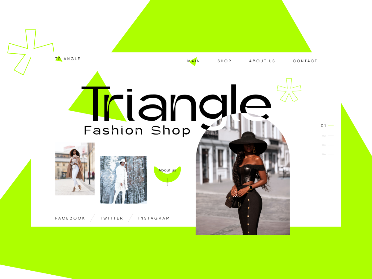 Triangle - промо страница для fashion магазина