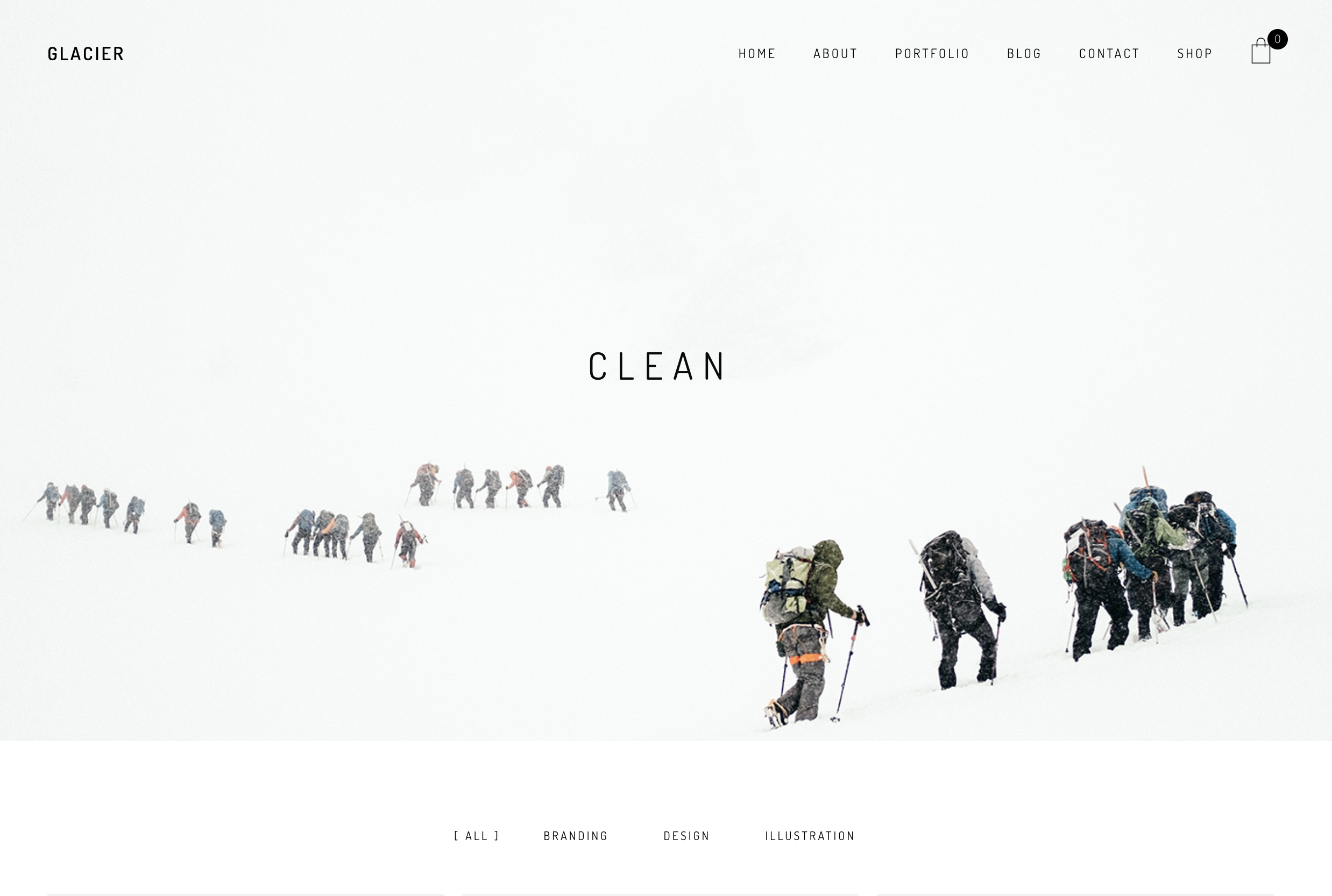 Тема Glacier - Minimal WordPress Portfolio Theme