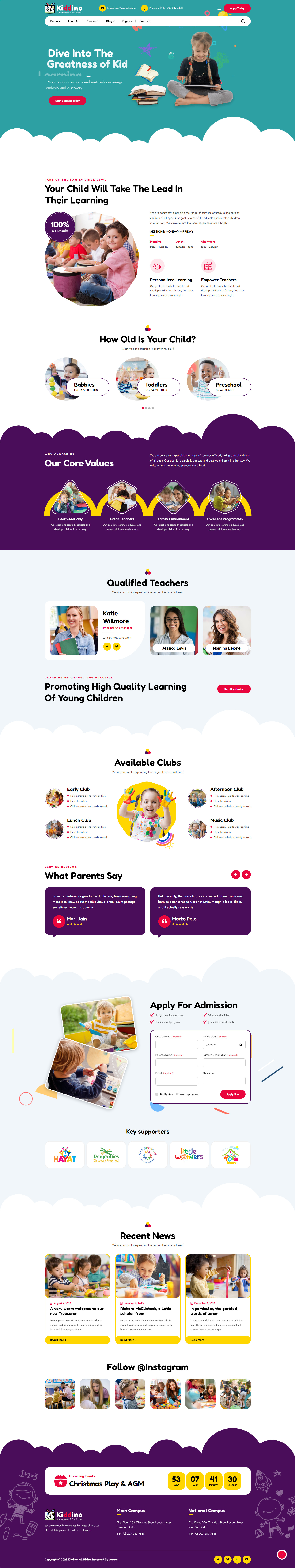 HTML-шаблон для детей, школ и детских садов