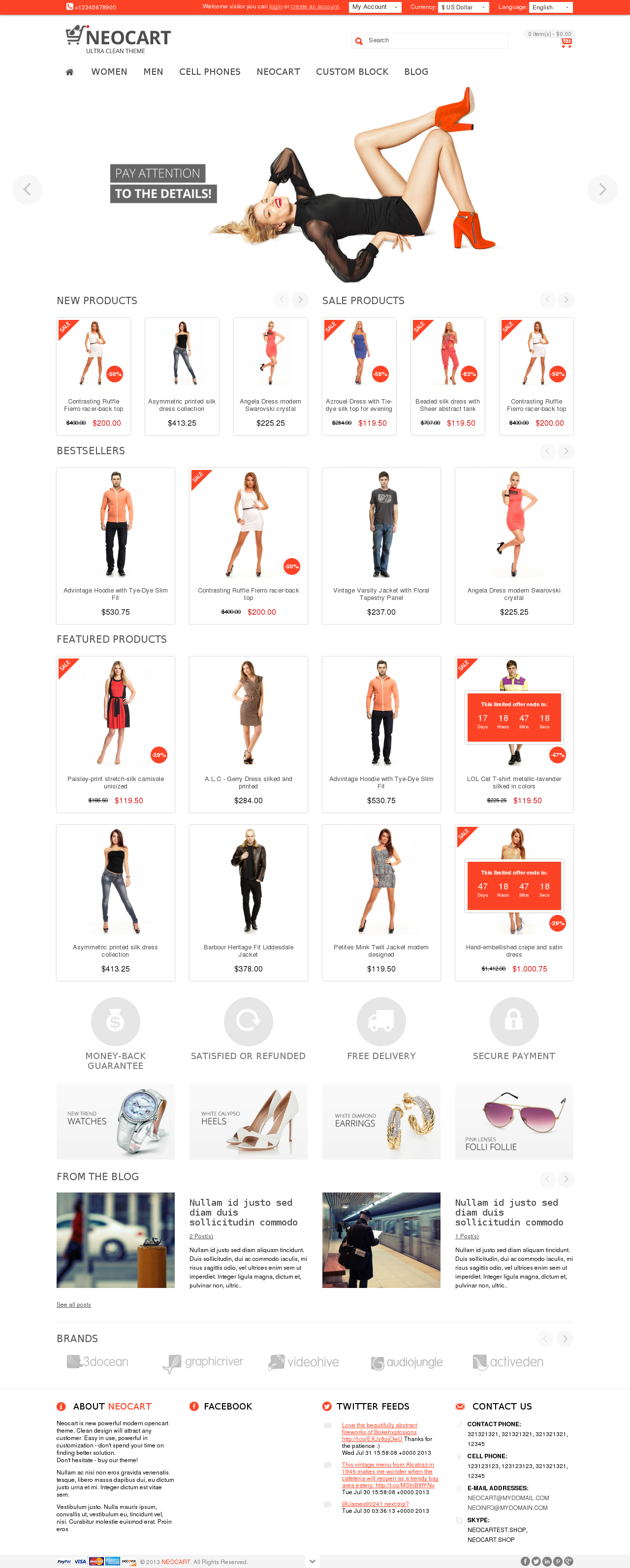 Готовый HTML шаблон магазина одежды NEOCART