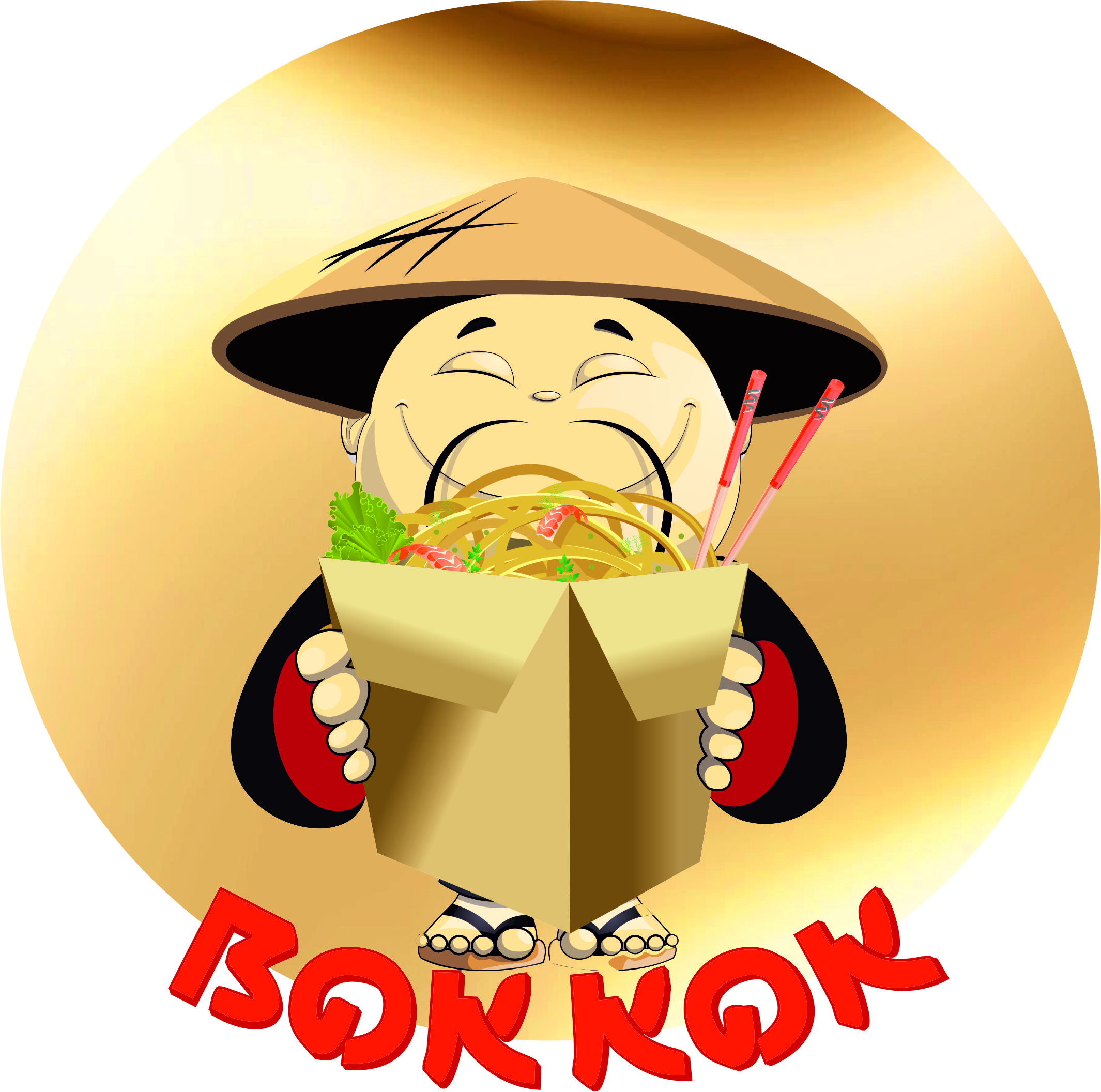 Логотип тематики-японская кухня, паназиатская лапша