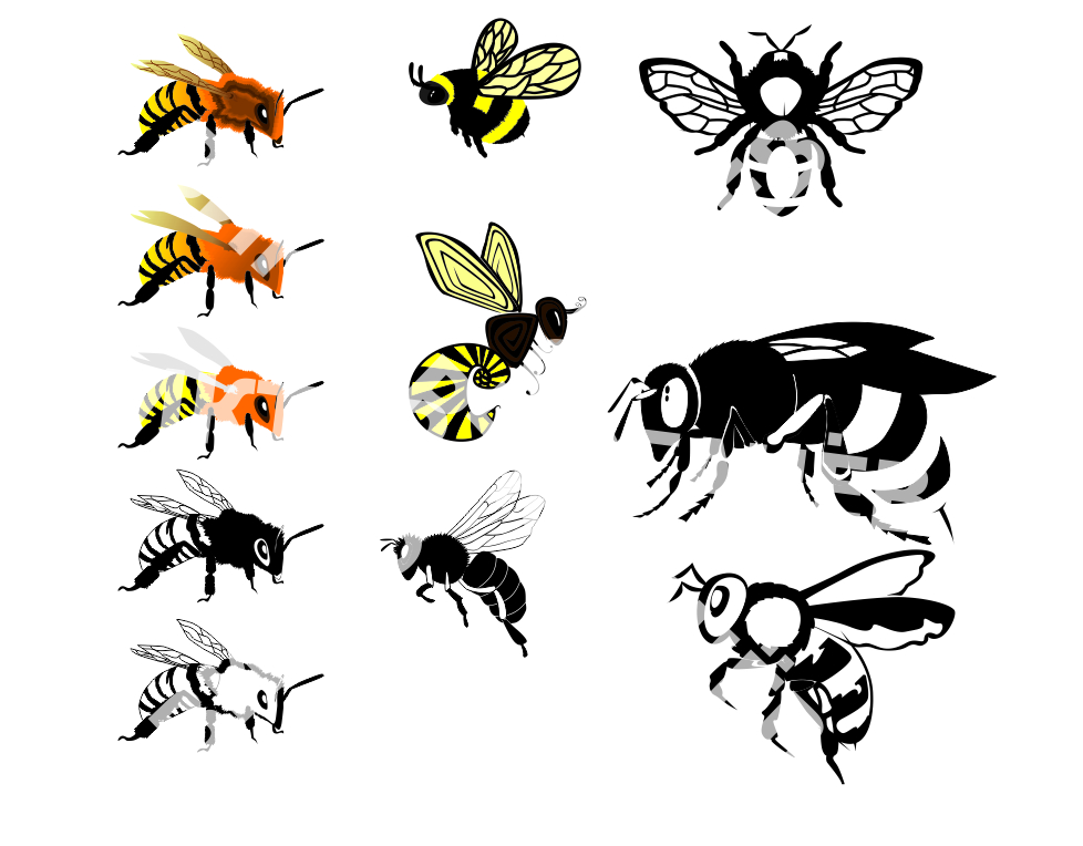 Стилизованные пчёлы