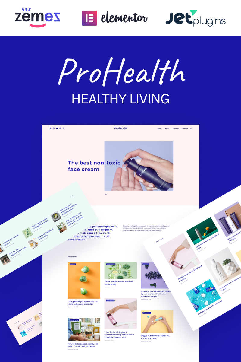 WordPress шаблон блога или личной страницы, про здоровье