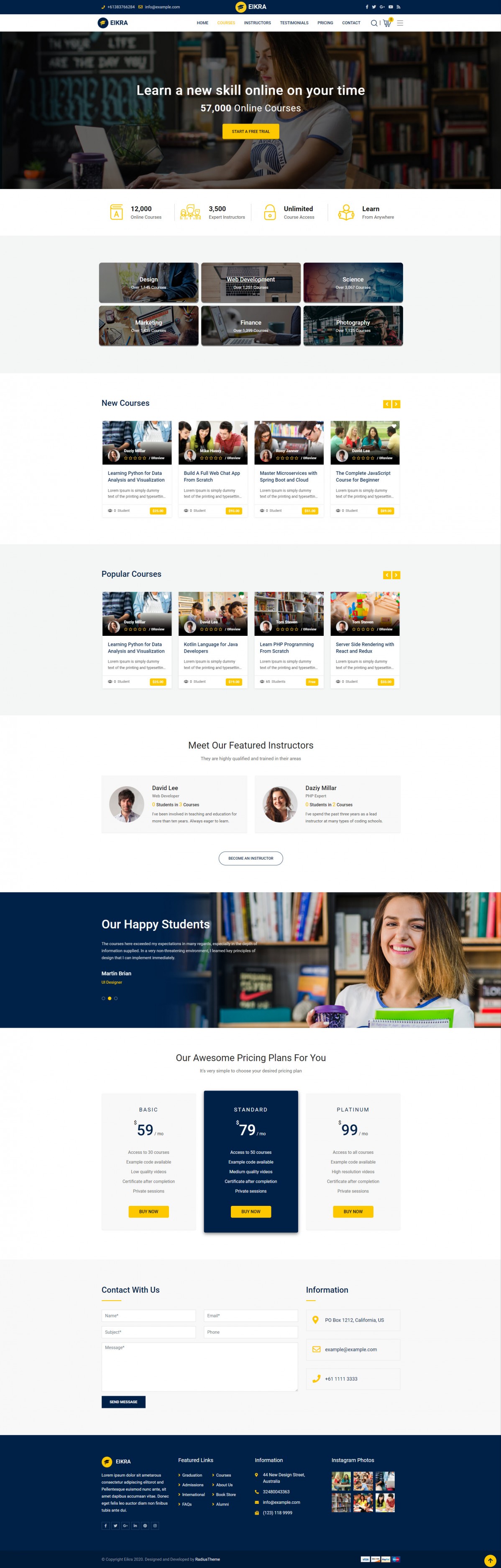 Eikra - Сайт онлайн школы, курсов.
