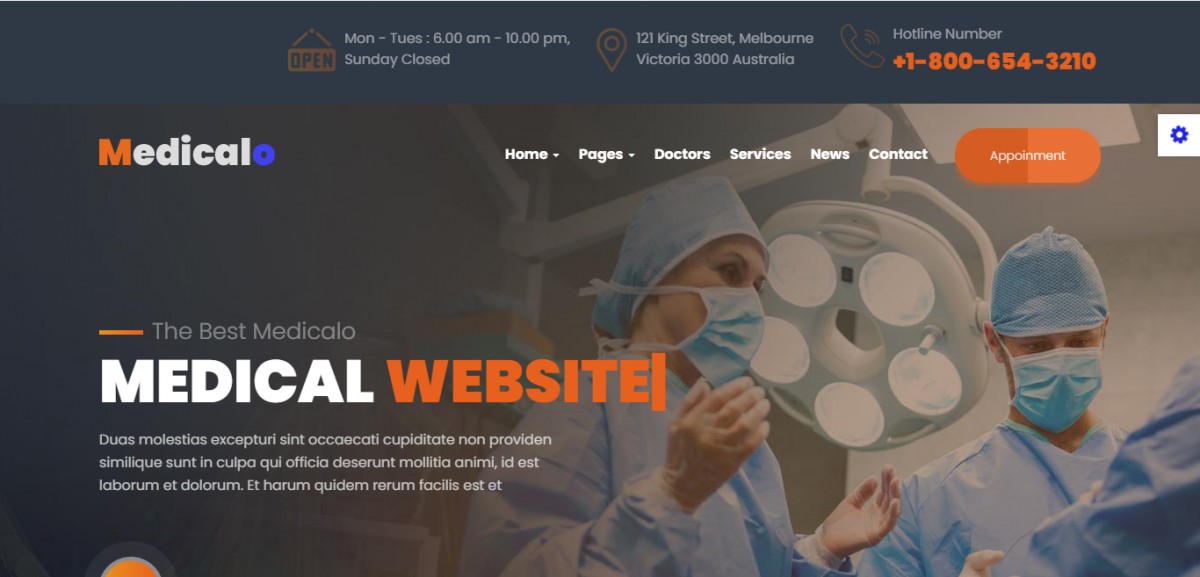 Medicalo - HTML-шаблон «Медицина, врач и больница»