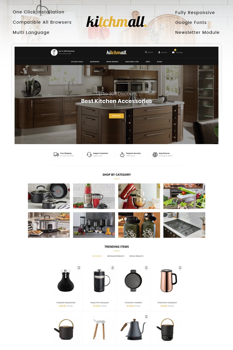 OpenCart шаблон готовый интернет-магазин, для дизайна интерьеров и мебели