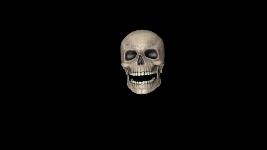 3D шаблон смеющийся череп анимированный