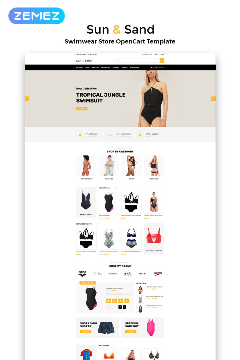 OpenCart шаблон готовый интернет-магазин, на тему одежды, обуви или аксессуаров