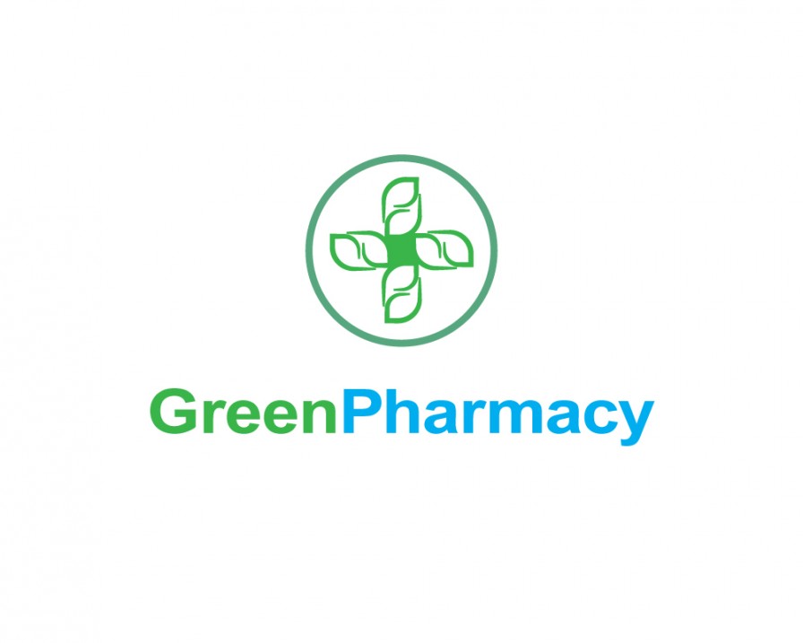Шаблон логотипа: зеленая аптека