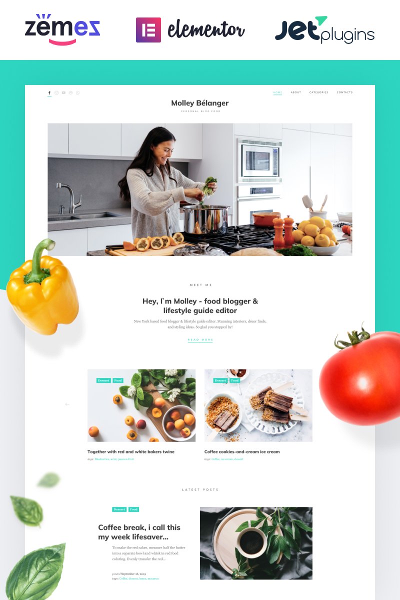 WordPress шаблон магазина еды и напитков