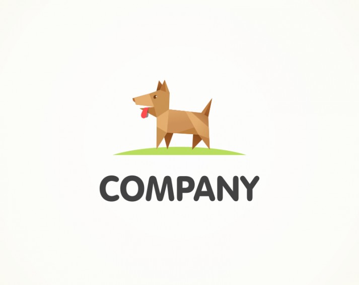 Логотип оригами, собака