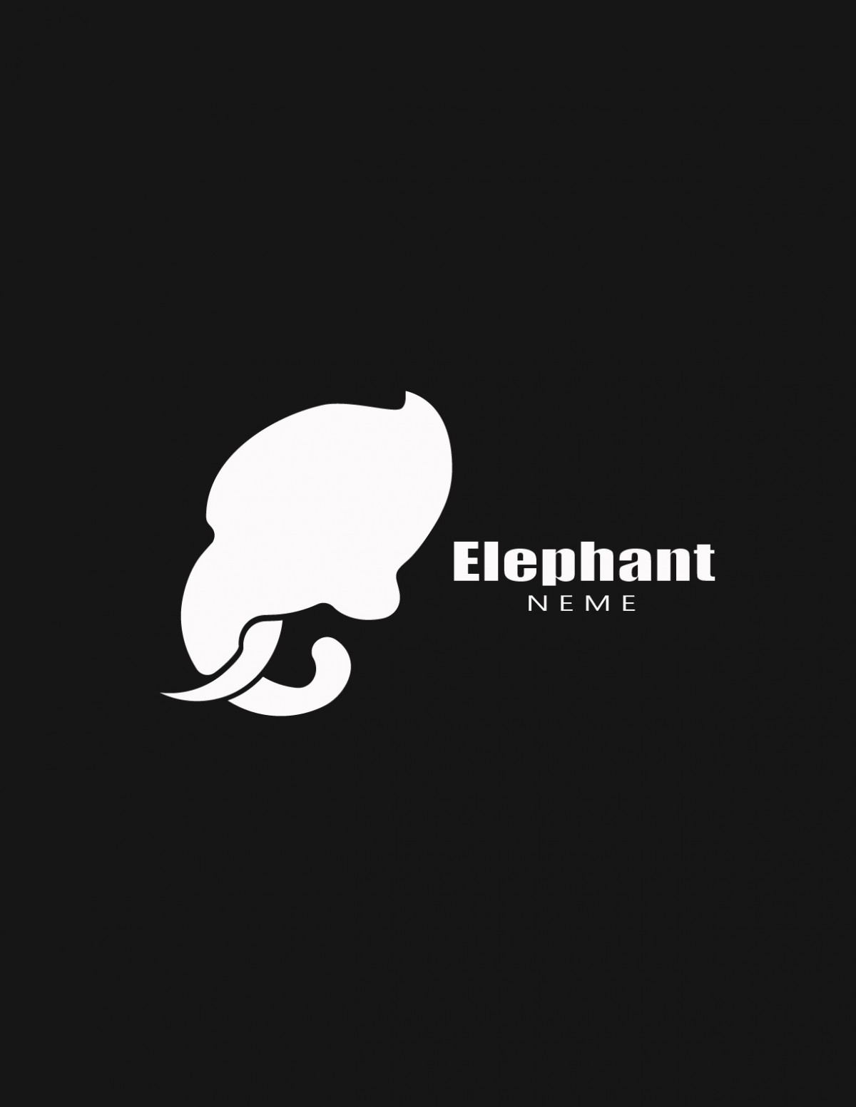 Стильный и простой логотип слона
