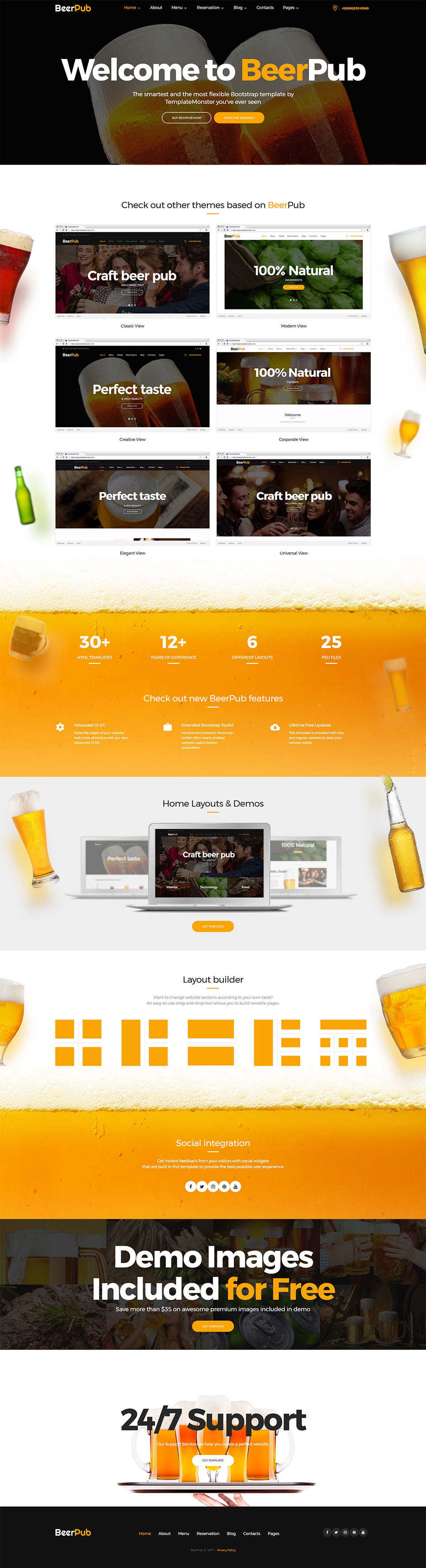 HTML шаблон про пиво
